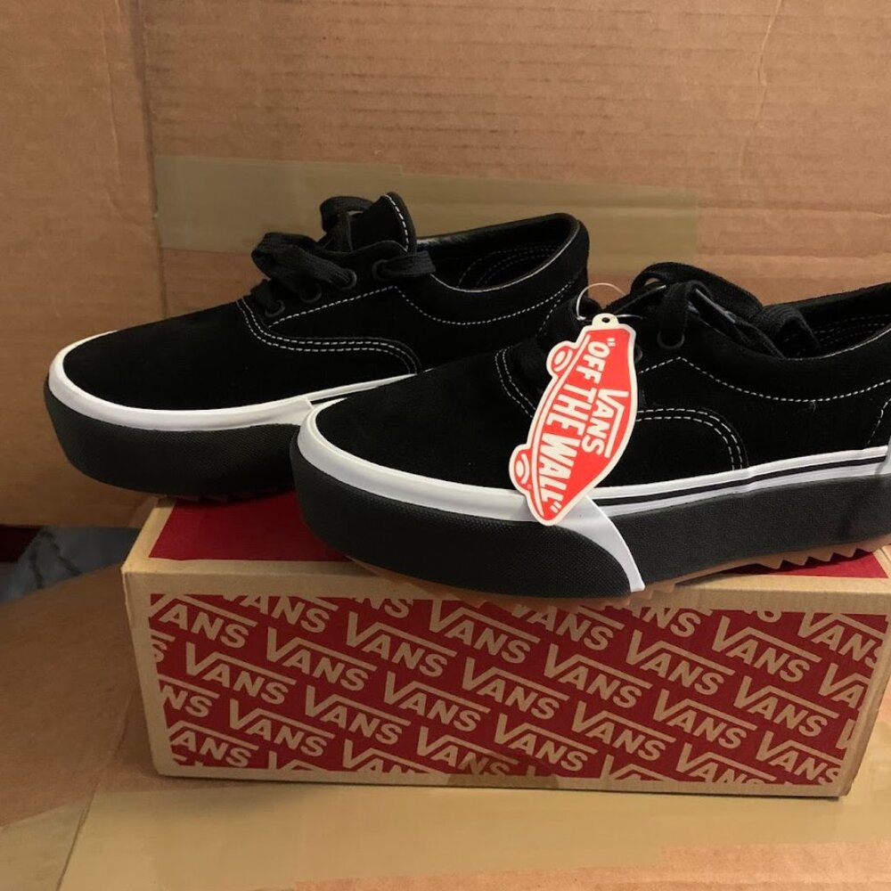 Vans Era Stacked Black Suede sneakers Womens 7 - Picture 2 of 8